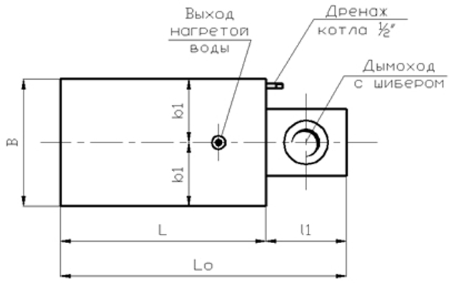 Габаритные и присоединительные размеры котлов Буржуй-К