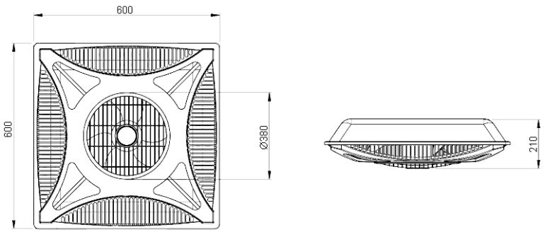 Габаритные размеры потолочного вентилятора FanTik