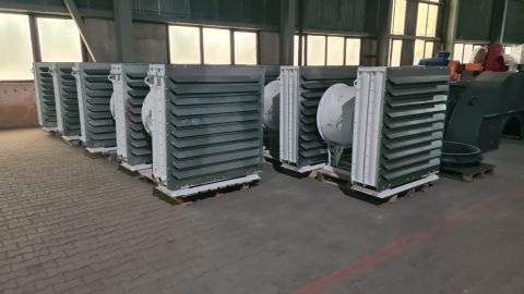 Отопительный агрегат ЕВРОМАШ серии АО2-4 с водяным калорифером на производственном складе