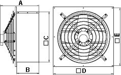 Габаритные размеры оконных вентиляторов ВО